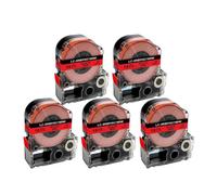 VVHKMSIL Etichette 5pcs SS18KW 5WBN ST18KW SC18RW SC18YW Works con LW-C410 LW-400 LW-600P Etichetta compatibile(Black on Red)