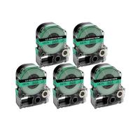 VVHKMSIL Etichette 5pcs SS18KW 5WBN ST18KW SC18RW SC18YW Works con LW-C410 LW-400 LW-600P Etichetta compatibile(Black on Green)