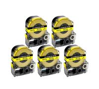 VVHKMSIL Etichette 5pcs SS18KW 5WBN ST18KW SC18RW SC18YW Works con LW-C410 LW-400 LW-600P Etichetta compatibile(Black on Yellow)