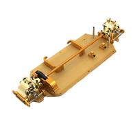 VVHKMSIL Sostituzione del pacchetto di unità centrale differenziale del cambio con piastra inferiore in metallo per 124016 124017 124018 124019 compatibile con auto RC 1/12(Yellow)