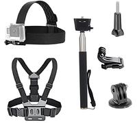 Vvhooy 3 in 1 universale impermeabile Action Camera accessori Bundle kit - Supporto a fascia/imbracatura/selfie stick per sport Action Camera