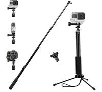 Vvhooy allungabile selfie stick con universale mini treppiede e adattatore per GoPro Hero 5/Xiaomi Yi/Akaso/Apeman/campark-occhiali/Dbpower/Fitfort sport Action Camera e più (94 cm)