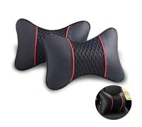 VVHOOY Cuscino per collo auto, 2 pezzi, universale, morbido, traspirante, in pelle, comodo supporto per testa e collo, supporto cervicale per viaggi, auto, guida e casa