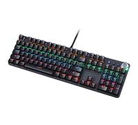 VVHUDA Tastiera cablata, tastiera meccanica con interruttore blu Luce mista ESports con manopola del volume small gift