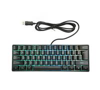 VVHUDA Tastiera da gioco meccanica, 61 tasti portatili Retroilluminazione a LED RGB Luminosità Regolabile, Tastiere cablate ultra sottili compatte per PC laptop small gift