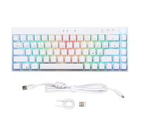 VVHUDA Tastiera meccanica, 68 tasti retroilluminazione dinamica RGB, tre modalità 1800mAh Batteria N Key Rollover, tastiera da gioco meccanica bianca, per gamer (albero rosso) small gift