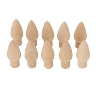 Vvikizy 10 Ornamenti per Lampadine in Legno, Graziose Decorazioni Compatte e Non Finite da Appendere con Finitura Vuota per Lavoretti Fai da Te, Casa, Aula, Feste di Natale