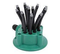 Vvikizy 12 Irrigatori Flessibili a Forma di Tagliatella, Ugelli a 3 Fori con Pali di Terra, per Aiuole, Prati, Giardini, Irrigazione