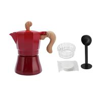 Vvikizy 150 Ml di Caffettiera Italiana, Caffettiera in Lega in Alluminio in Alluminio con Cucchiaio di Distributore di caffè 100 per le Carte da Filtro per la Birra in Casa Mocha Latte (Red gradiente)