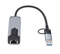 Vvikizy Adattatore da USB C e USB A A Ethernet, Convertitore di Rete RJ45 Ad Alta velocità da 5 Gbps con Involucro in Lega di Alluminio, per Operativo Tablet Laptop