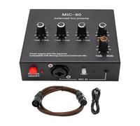 Vvikizy AMP Microfono, Preamp di Microfono per MIC DYNAMIC Condenser MICS 48V Potenza da 60DB MIC GEAD PRE AMP con XLR 3,5 Mm da 6,35 Mm di Uscite per Home Studio (Con cavo XLR)