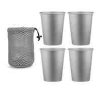 Vvikizy Bicchieri da Campeggio per Whisky Leggeri e Durevoli da 320 Ml Ti Cup per Avventure All'aria Aperta Pure Ti Portable 4 unità (4 pezzi)
