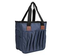 Vvikizy Borsa portaoggetti per maglieria, borsa organizer per uncinetto con scomparti multipli in tessuto Oxford, borsa per uncinetto, ferri da maglia, blu jeans, Cartella portadocumenti