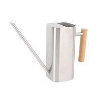 Vvikizy Can di Acqua in Acciaio Inossidabile, Annaffiatoio Interno Lattina di Annaffiatura da Giardino con Braccio Lungo e Manico in Legno per Piante Domestiche Decorazioni (Silver 800 ml)