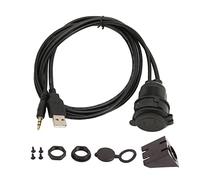 Vvikizy Cavo di Prolunga AUX USB 2.0 da 3,5 Mm, Cavo di Collegamento Maschio Femmina con Montaggio a Incasso con Resistenza Al Calore, Resistenza Agli Urti, Materiale Ignifugo, per