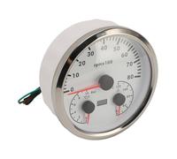 Vvikizy Contagiri Elettrico Preciso 3 in 1 Indicatore Temperatura Acqua Pressione Olio per Camion Barche Robusto Metallo 4.375 Pollici 7 Colori Retroilluminati (Quadrante bianco lunetta argentata)