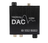 Vvikizy Convertitore frequenza del suono Digitale-analogico, USB 192KHz 24Bit con Manopola di Regolazione del Volume e dei Bassi, per Jack per Cuffie da Coassiale Ottico a 3,5 Mm