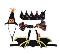 Vvikizy Costume da Pipistrello con Campane di Zucca Comodo Set da Vestire per Gatti di Halloween per Varie Feste (M)