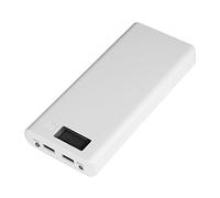 Vvikizy Custodia Shell Power Bank per Batteria con Doppie Porte USB, 2 Indicatori LED, per Dispositivi di Ricarica USB (Bianca)