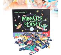 Vvikizy Giocattolo Educativo Puzzle con Luce Notturna 96 Pezzi per L'apprendimento Sicuro e Divertente della Forma del Colore dei Bambini (pianeta mostro)