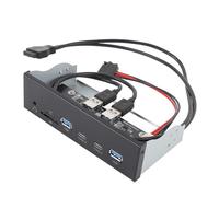 Vvikizy Hub USB Sul Pannello Frontale, 6 Porte 19 Pin GEN2 con 2 Jack per Microfono per Scheda di Memoria USB A 2 Tipo C, per Computer PC WINXP 8 10 11 2003 OS X