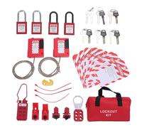Vvikizy Kit di Tagout per Blocco Elettrico, 2 Serrature di Sicurezza 2 Chiavi Ganci in Acciaio Inossidabile Materiale Termoplastico Non Conduttivo, con 2 Ganci di Bloccaggio 3 Serrature