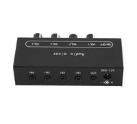 Vvikizy Mixer di Stereo Mixer Amplificato Ad Alta Potenza a 4 per Musicisti e Ingegneri del Suono Lega di Alluminio 11x4,5x3 Cm