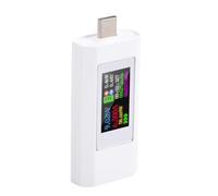 Vvikizy Multimetro USB C Tester Versatile di Tensione e Corrente in Tempo Reale per gli Appassionati di Elettronica Misurazione della capacità di Potenza (Bianca)