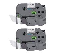 Vvikizy Nastro per Etichette Bianco su Nero da 24 Mm, Nastro per Etichette Largo 24 Mm e Lungo 8 M Nero su Bianco, Inchiostrazione Uniforme, Ricariche di Ricambio per Etichettatrici con