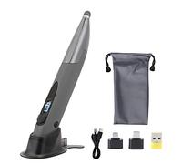 Vvikizy Penna per Mouse Wireless 2.4G, Scrittura a Mano con Schermo Capacitivo in ABS con Adattatori, per Telefono Cellulare Tablet PC 7 8 10 (Grigio argento)