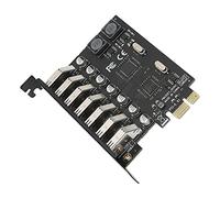 Vvikizy Scheda di Espansione PCI-Express a 7 Porte USB 3.0 da 5 Gbps Scheda di Controllo Supporto 32/64 Bit/2 Viti 1 CD Driver Applicabile per Esigenze di Trasferimento Dati