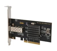 Vvikizy Scheda di Rete PCIE NIC da 10 Gb, Porta SFP+ Singola per | Adattatore LAN Ethernet PCI Express, modulo/DAC SFP+ 10G, con staffa a profilo completo e basso per server