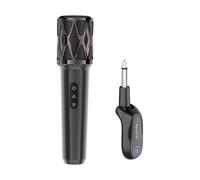 Vvikizy Set Microfono Wireless Portatile Suono Ad Alta fedeltà con Doppia Riduzione del Rumore per Eventi di Parlare in Pubblico ABS Nero 6,9 * 1 Pollice (1 a)