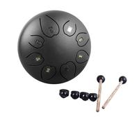 Vvikizy Tamburo per Lingua, Tamburo in Acciaio da 6 Pollici a 8 Note con Suono Risonante Chiaro per Meditatori Principianti Appassionati di Musica (Nero)