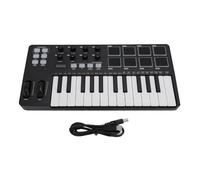 Vvikizy Tastiera Controller MIDI USB a 25 Tasti, Tasti Sensibili Alla velocità con 8 Pad per Batteria Retroilluminati, modalità Accordo Arpeggiatore a 8 Manopole, Compatibile con