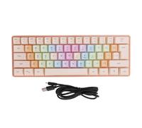 Vvikizy Tastiera da 61 Tasti, RGB a Sette Colori, Meccanica Cablata, 5 Livelli di luminosità, Tastiera per Computer USB Regolabile con Cavo da 1,7 M, per Giochi da Ufficio
