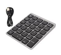 Vvikizy Tastiera Numerica, 28 Tasti Mini USB Ricaricabile Cablata in Lega di Alluminio con Design a Prova, Mini Tastiera Portatile per Computer (Grigio)