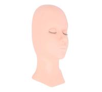 Vvikizy Testa di Manichino per Ciglia in Silicone con Palpebre Rimovibili per Corsi di Trucco e Uso nel Salone di Bellezza