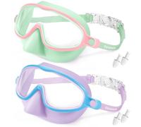 Vvinca Set di 2 occhialini da nuoto con protezione per il naso per bambini | Maschera subacquea grandangolare, impermeabile, anti-appannamento, protezione UV