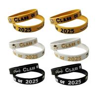 VVQWCY 12 bracciali in silicone, per la laurea 2025 in gomma, adatti per laureati durante la stagione di laurea, Eine Grösse, Silicone, Nessuna pietra preziosa