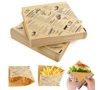 VVQWCY 300 pezzi di carta per hamburger, spessa, per hamburger, per panini, hamburger, patatine fritte, 15 x 15 cm