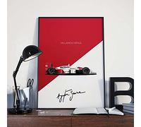 VVSUN Poster della McLaren di Formula 1 Ayrton Senna, poster di F1, stampa su tela per soggiorno, decorazione per la casa, 50 x 75 cm, senza cornice
