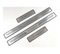 vvvyfx 4 Pezzi Acciaio Inossidabile Battitacco per T-Cross 2017 2018 2019 2020, Acciaio Inox Protezione Davanzale della Portiera Dell'auto Adesivo AntiGraffio