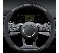 vvvyfx Coprivolante Auto per Audi A3 Sportback 4 (IV) 8Y S-Line I 2020-2024, Coprivolante per Auto in Pelle,Universale 37-38cm Protezione Custodia Volante Auto Cover,Antiscivolo,D-Type-Black