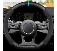 vvvyfx Coprivolante Auto per Audi A3 Sportback 4 (IV) 8Y S-Line I 2020-2024, Coprivolante per Auto in Pelle,Universale 37-38cm Protezione Custodia Volante Auto Cover,Antiscivolo,D-Type-Blue