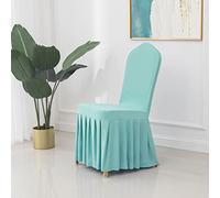 VVW&LIU 24 colori Coprisedia con gonna Spandex Lycra Coprisedia con volant universale Decorazione per banchetti dell'hotel di nozze Increspato di spessore, Tiffany, Adatto a tutte le sedie