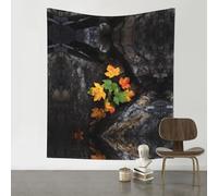 VVXBHGR Arazzo decorativo, 152,4 x 129,5 cm, foglie d'acero sotto le rocce, stampa morbida, resistente, delicata sulla pelle, leggero, da appendere alla parete, per interni ed esterni