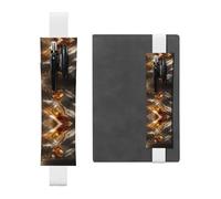 VVXBHGR Astuccio per matite in pelle PVC con stampa a clessidra dorata nera 2 in 1, antiscivolo, essenziale per conti di viaggio, bianco, One Size, Zaino Scuola