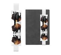 VVXBHGR Black Trail Dust Bisonte Stampe Astuccio in pelle PVC Segnalibro 2 in 1 Antiscivolo Storage Essenziale per Conti di Viaggio, bianco, One Size, Zaino Scuola