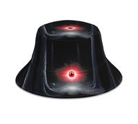 VVXBHGR Cappello da pescatore riflettente double-face L'occhio del terrore nella foresta stampe pieghevole per spiaggia e campeggio nero
